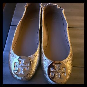 Gold Tory Burch Minnie travel ballet flat - 6.5